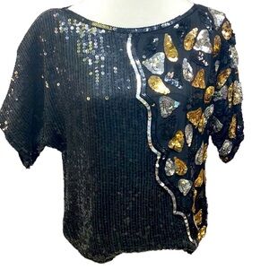 J.L.B Silk Sequins Blouse